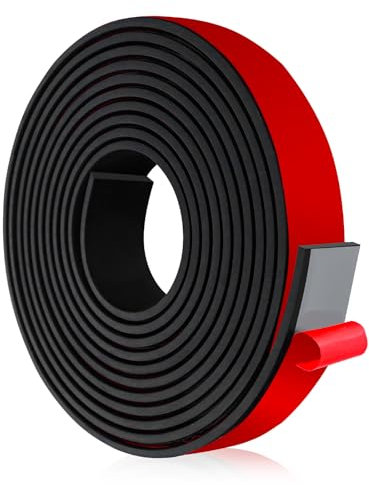 Tira de goma flexible rollo de caucho 3m×25mm×1,5mm plancha goma antivibración tira de neopreno para protección contra impactos (adhesivo)