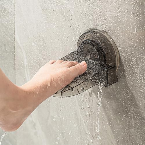 Badezimmer-Fußhocker, stabil und rostfrei, Wandmontage, Dusch-Fußstütze (schwarz)