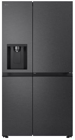 LG GSJC41EPPE Side-by-Side Kühlschrank mit Gefrierfach (641 L, Energieklasse E) mit Door-in-Door, Smart Inverter Compressor, Eis- und Wasserspender, Total No Frost, Schwarz
