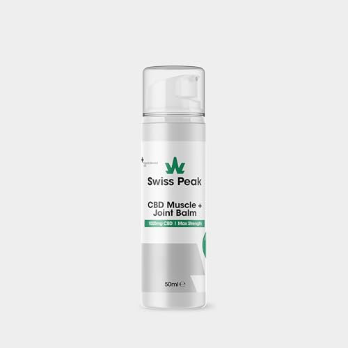 Swiss Peak 1000mg CBD Muscle and Joint Balm, Rub, Gel, Effective, High-Strength Formula, THC-Free - 50ml