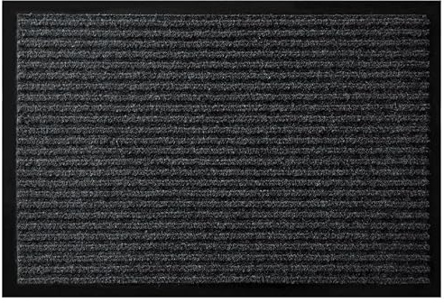 Schmutzfangmatte 90x150 cm | Fußmatte aus Polypropylen mit gummierter Unterseite, rutschhemmend und wetterfest | Fussmatte außen ideal für den Außenbereich, ideal für Haushalte und Büro | Anthrazit