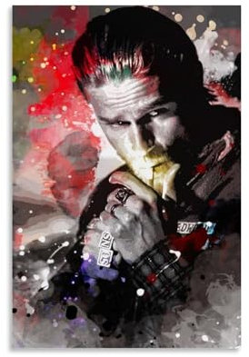 LNXEJAKT Jax Teller Poster Dekorative Malerei Leinwand Wandkunst Wohnzimmer Poster Schlafzimmer Malerei,Wandkunst Bilddruck Moderne Familienzimmer Dekor 16x24inch(40x60cm)