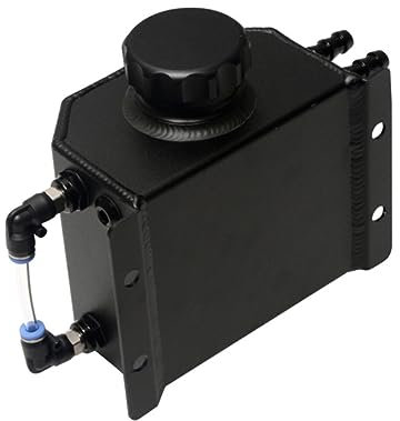 TINEASUR Aluminium Auto Öl Catch Can Öl Tank Reservoir Mit Ablassschraube Für Fahrzeug Motor Ölabscheider Ölabscheider Passform