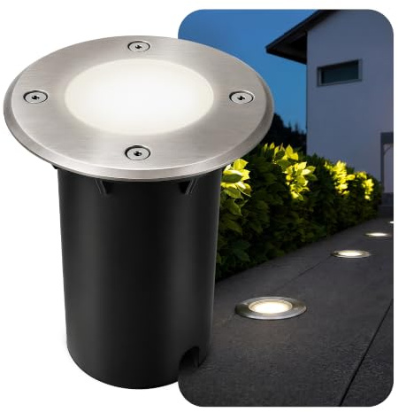 SSC-LUXon KALPA Bodeneinbaustrahler silber rund GU10 3W neutralweiß IP67