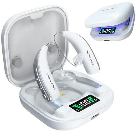 Audionyxpro Hearing Aids for Seniors, Rechargeable OTC Hearing Aids for Men & Women, Smart Noise Reduction, 32-Channel Amplification, Ultra Long Battery Life, Lightweight & Invisible Design for All-Day Comfort