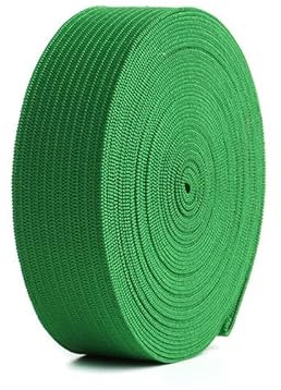 Fascia elastica piatta da 5 metri, nastro elastico da 2 cm, cordoncino elastico verde per vita, polsini