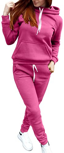 Chandal Mujer Baratos Conjunto Dos Piezas Mujer Casual Sudadera Con Capucha Y Pantalones OtoñO Deportivo Jogging Traje Chaqueta Cremallera Manga Larga Slim Fit CóModo Conjunto Moda Color SóLido