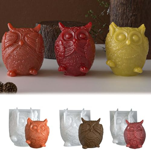 SVOCK Silikonform Eule 3d, 3 Stück Silikonformen Gießformen Vogel, Silikonform Eule 3d Groß, Frühling Gießformen Silikon Vogel