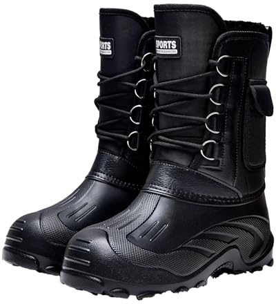 Worparsen Botas de invierno para hombre, impermeables, aisladas, con forro de piel, puntera redonda, antideslizantes, cálidas, botas de invierno para nieve, lluvia, barro, senderismo, esquí, 6 Reino