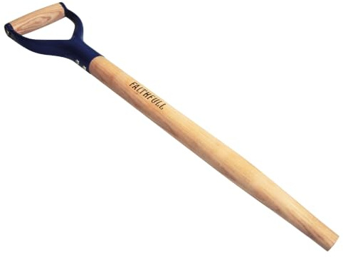 Faithfull Replacement MYD Handle Bent Taper Ash Wood 71cm (28in) Spades, Forks, and Shovel Handle