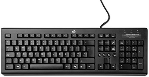 HP Classic Clavier Filaire AZERTY (USB, Résistant aux Eclaboussures) - Noir