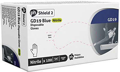 Shield 2 GD19 Blue Nitrile Gloves Large - 100 Pack