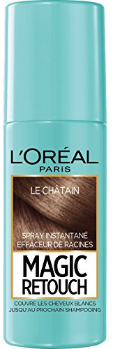 L’ORÉAL PARIS - Spray Instantané Correcteur de Racines & Cheveux Blancs - Hommes & Femmes - Magic Retouch - Châtain -75ml