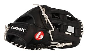 GL-127 Baseball Handschuh, Echtleder, Wettkampf, Outfield & Softball 12,7, schwarz REG