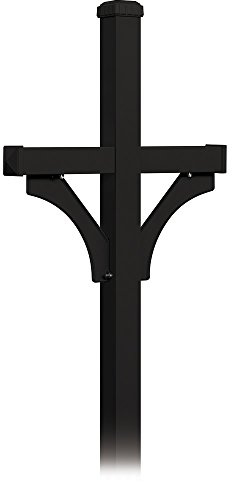 Salsbury Industries 4372BLK Deluxe Post 2 Sided In-Ground Mounted for Roadside Mailbox, Black