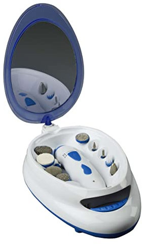 ARDES | ARM288 Set Manicure-Pedicure Elettrico Fresa Lima Unghie Professionale Kit Unghie Completo, Specchio Orientabile 360°, Asciuga Smalto Elettrico, Ideale Per Uso Casa Viaggio O Idea Regalo