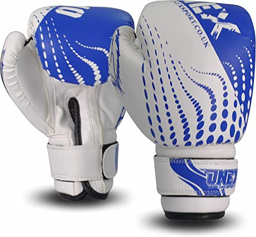 Premium Quality Boxing Gloves 6oz Boxing Gloves for Training Punching Sparring Bag Gloves Punch Bag Mitts Muay Thai Kickboxing MMA Martial Arts Workout Kids Juniors Girls and Boys (Blue Kids)