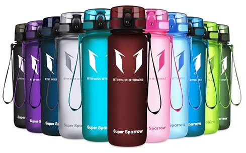 Super Sparrow Borraccia Sportiva & Bottiglia Bambini Senza Perdite - 500ml Borraccia Scuola - Senza BPA