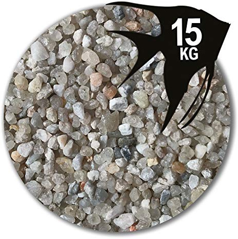 Anbobo 15 kg Aquariumsand hellgrau Aquariensand Aquariumkies Aquarienkies 17 Körnungen (2,0-4,0 mm)
