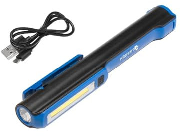 Högert Technik LED Inspektionsleuchte - Wiederaufladbare Stiftlampe mit USB-Anschluss Arbeitsleuchte Für Werkstatt, KFZ, Baustelle oder Zuhause - Kompakte Akku-Stablampe mit Magnetclip