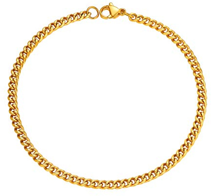 PROSTEEL Herrarmband klassisk pansarkedja 3,5/6/9/12 mm 21 cm kubansk länkkedja armband herr hip-hop armband mode smycken present till män kvinnor rostfritt stål/18k guldpläterad