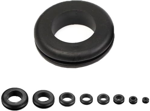 UKCable-Ties PVC Electrical Wiring Black Back Box Grommets Open (6mm)