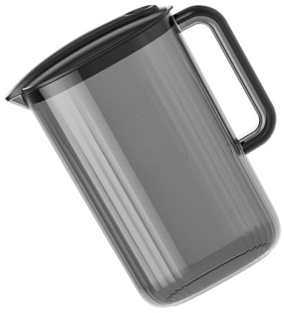 Jarra de Agua Transparente de Gran Capacidad de Plástico Resistente a Altas Temperaturas Jarra de Bebida para Tés Jugos Limonada Estilo Moderno (Negro)