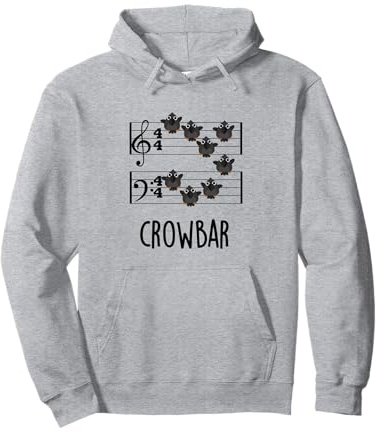 Crow Bar Funny Animal Pun Pullover Hoodie