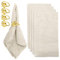 Umllpet Servilletas de Tela, Navidad Servilletas de Lino, Paquete de 8 (4 Servilletas de Algodón + 4 Servilletas), Servilletas y Servilleteros para Uso Diario/Hogar/Fiesta/Bodas 40 x 40 cm (Beige)