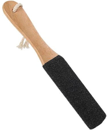 Raspa per Piedi e Talloni in Legno Nero, Doppia Faccia | Non Si Deforma Facilmente, Facile Prendere e Appendere, per Signore e Anziani