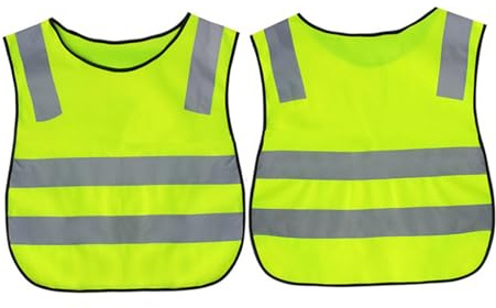 2PCS Gilet De Sécurité Enfants Gilet De Sécurité Respirant Pour Enfants Avec Bande élastique Gilet De Sécurité Réfléchissant Gilets Sécurité Haute Visibilité Gilet D'avertissement Léger Voiture Jaune