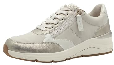 Jana dam platt med dragkedja, veganska sneakers, beige guld, 40 EU, Beige guld, 40 EU
