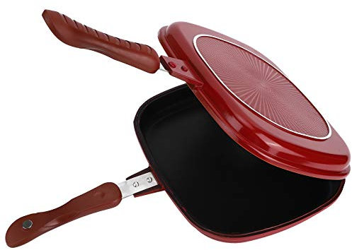NDNCZDHC Padella Padella a Doppia Faccia in Lega di Alluminio Padella Per Frittata Rossa Padella Antiaderente Per Cucina Interna 11x9,5 Pollici