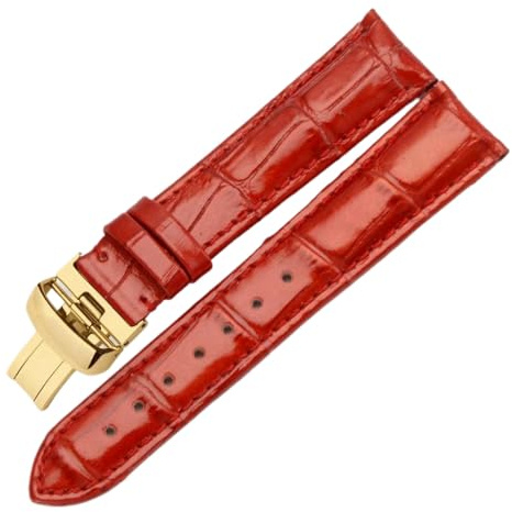 Uhrenarmband aus echtem Leder für Herren und Damen, Uhrenkette mit Krokodilmuster, 15-22mm, Farbe 11, 22mm
