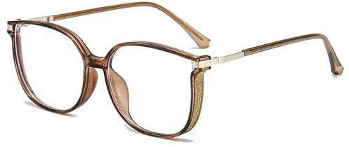 AOOLIA Blaulichtfilter Brille für Damen Herren, Anti-Blaulicht Brillen Ohne Stärke Brille Anti Blaulicht Computerbrille Gaming (Braun)