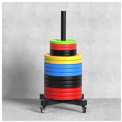 Hantelscheibenständer Olympic-Hantelscheibenständer, stapelbarer Bumper-Plattenhalter mit Rollen, platzsparender Bumper-Platten-Organizer für Langhantelplatten/Standardplatten/Stoßstangen(1.9in-Diamet