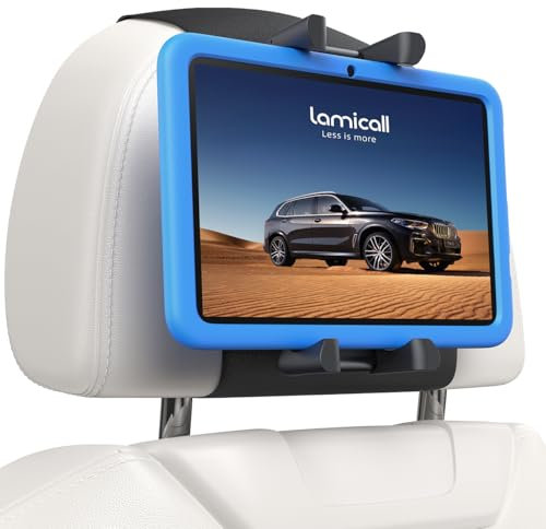 Lamicall Tablet Halterung Auto Kopfstütze - [Faltbare Dicke Tablet-Klemme] 360° Drehung Tablethalterungen Auto, KFZ iPad Kopfstützenhalter für Samsung Tab, iPad Pro, Air, Mini, 6,1-13 Zoll Geräte