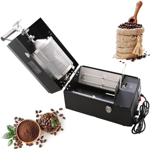 Electric Coffee Bean Roaster Machine, Fully Automatic Hot Air Coffee Roasting Machine, 400g Coffee Bean Baking Machine with Temperature and Speed Adjustable for Cafe Shop Restaurant Home Office