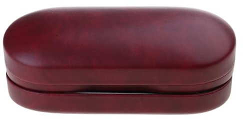 YIBOZI Doppeltes Brillenetui für 2 Brillen, doppellagiges Brillenetui mit Make-up-Spiegel, 2-in-1 für Reisen und Business, Hartmetallschalen und PU-Leder, Rot