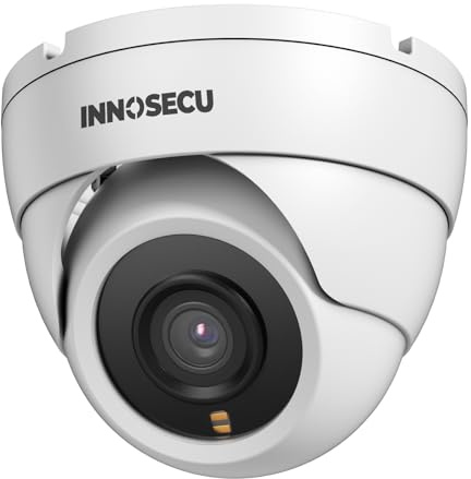 INNOSECU 4MP PoE Kamera, Indoor Outdoor Security IP Dome Kamera, Eingebautes Mikrofon, 2,8 mm 110° Weitwinkelobjektiv, B/W Nachtsicht, Intelligente Bewegungserkennung