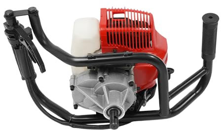 UHDUIG Motore a gas 52CC a 2 tempi per trivellazione da giardino, funzionamento a benzina con bottiglia di ricarica, design regolabile per giardini, terreni agricoli, installazione di guardrail