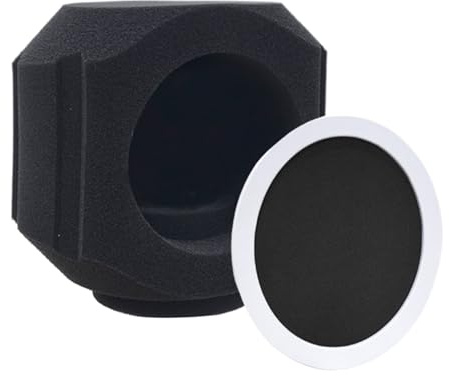 Uonguon Microphone Isolation Shield, Sound-Absorbing Shield, Portable Soundproof Cover, Mic Sounds Filter, Recording Booth Accessory for Podcast, Singing, Rapping and Live Performance Use