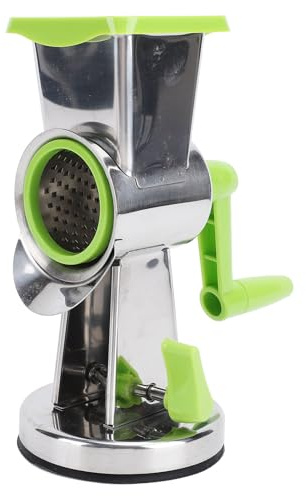 RiToEasysports 3 en 1 Rallador de Queso, Cuchillas Versátiles, Empuñadura Fácil de Limpiar, Segura, con Base de Succión, Trituradora de Acero Inoxidable para Parmesano, Verduras