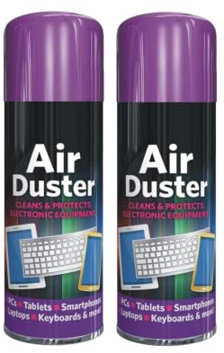 200ml Air Duster Spray, Compressed Air Cleaner for Keyboard, PC, Laptop, Electronics & Hard-to-Reach Areas (2)