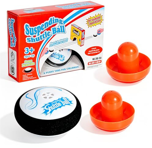 Air Hockey Hover Puck, Portables Air Hockey-Set mit 2 Roten Lufthockey Drücken, Tragbares Tischspiel Hockeyspielzeug, Portable Air Hockey Simuliertes Hockeyspiel für Kinder Erwachsene