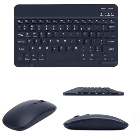 Clavier Souris sans Fil,Wireless Keyboard Mouse Combined, Silent WirelessKeyboard, Rechargeable Ultra-Thin and Portable, Ergonomic Keyboard and Mouse for iOS/iPad/PC/Android/Windows Laptop
