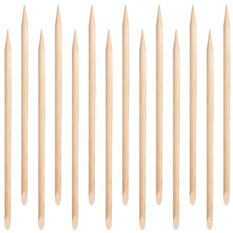 Luxshiny 100 Bastoncini in Legno per Cuticole Doppia Punta per Pulizia Unghie e Spingere Cuticole, 100 Pezzi, per Uso Domestico e Saloni di Bellezza