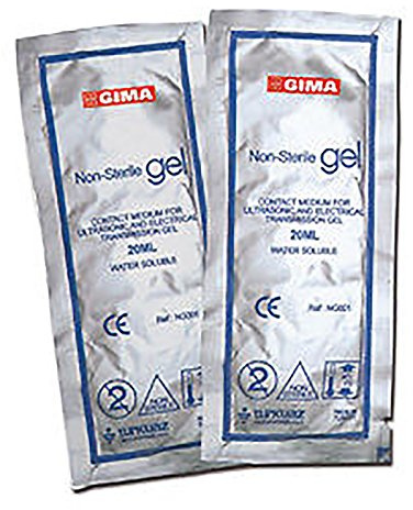Gima – Transparent, icke-steril, allergivänlig ultraljudsgel utan salter, formaldehyder och dofter, 200 20 ml påsar