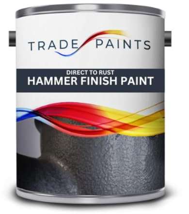 Hammer Finish Direct To Rust Metal Paint Hammerite Equivalent (1 Litre, Pewter Dark Grey)