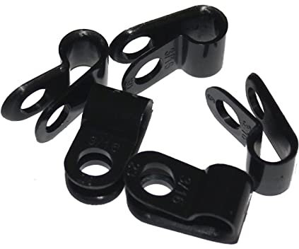 Lumonic Juego de sujetacables 100x P-Clip I 6mm Perfectamente adecuado para cables con un diámetro de 1/4 I También como: Pinza para cables, fijación de cables y abrazaderas para chasis